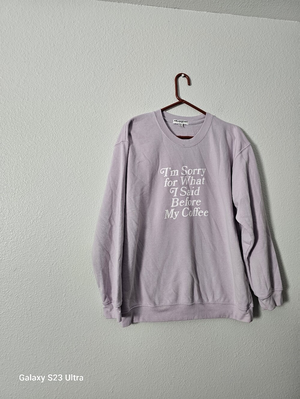Sub_Urban Riot Lavender Crewneck Sweatshirt with White Text Sz XL